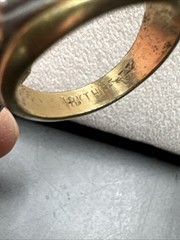 Vintage Uncas 18KT THGF Men’s 3 Stone Ring Size 8 Gold Filled Clear Stones