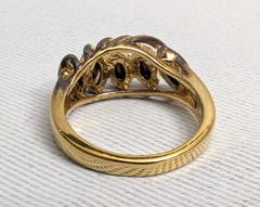 VTG Designer Lind 14K Gold Plate H.G.E. 5 Birthstones Ring Gemstones – Size 7