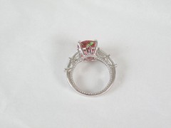 Vintage Sterling Silver 925 Simulated Pink Sapphire Unique Ring Size 7