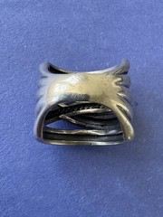 Vintage Signed BW .925 Sterling Silver & 14K Gold RARE Designer Ring