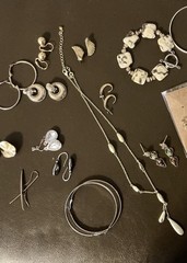 Jewelry Lot Vintage Zebra Jasper 12 Earrings 4 Bracelets 1 Necklace 4 Pins 21 Pc