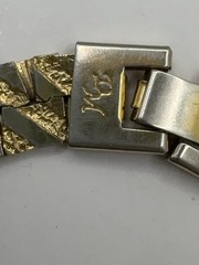 David Monn Gold Tone Nugget Bracelet 1990’s 7.5”