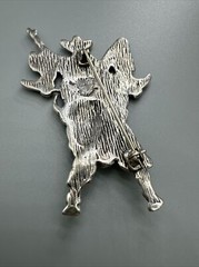Vintage Hartmans Durango Cowboy 925 Sterling Silver Buffalo Bull Rider Brooch