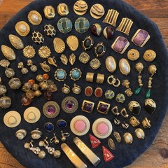 HUGE Lot Vintage Clip On Screw back Earrings TRIFARI Sarah Cov Gay Boyer Coro