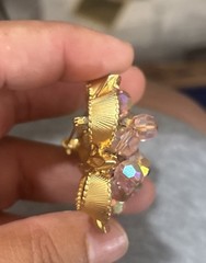 JULIANA DELIZZA & ELSTER ??Pink Crystal Rhinestone Dangle Pin Brooch Cha Cha