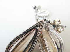 Vintage Sterling Silver 925 Champagne Drop Dangle Earrings
