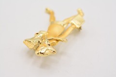 AJC Vintage Boss Lady Pin Brooch Bringing Home Bacon Woman VIP Signed NOS BinA3