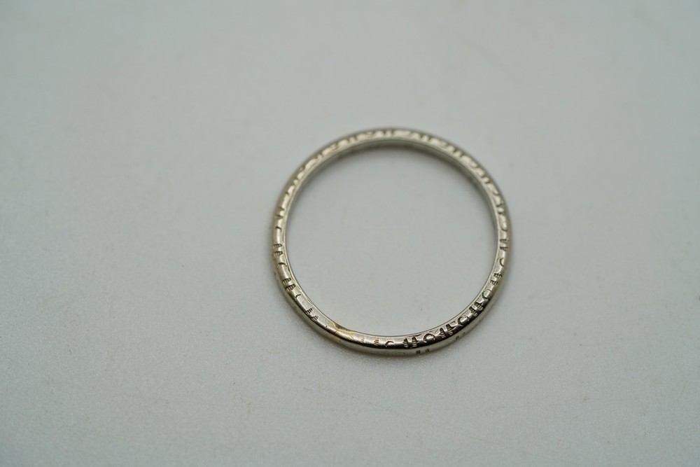 Antique 1926 18k White Gold Ring Band Size 6 1.55g