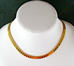 Vintage MONET Gold Tone Chain Flat Square Link 16.5″ Super Shiny Nice Quality