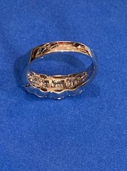 Vintage 14K White Gold Marquise & Tapered Baguette Diamond Ring Size 6.5