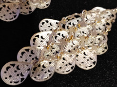 Vintage – Pierced Earrings – Silver Tone – Dangle Drop – 3.5 in Total Length