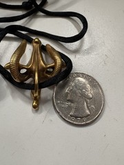 Signed MMA Pendant Rams Head Egyptian Revival Gold Tone Metropolitan Museum Art