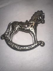 Jezlaine Rocking Horse Brooch sterling silver 925
