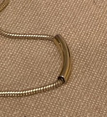 Vintage Sliding Bar Pendant Gold Tone Chain Necklace Mid Century Modern 17.25 in
