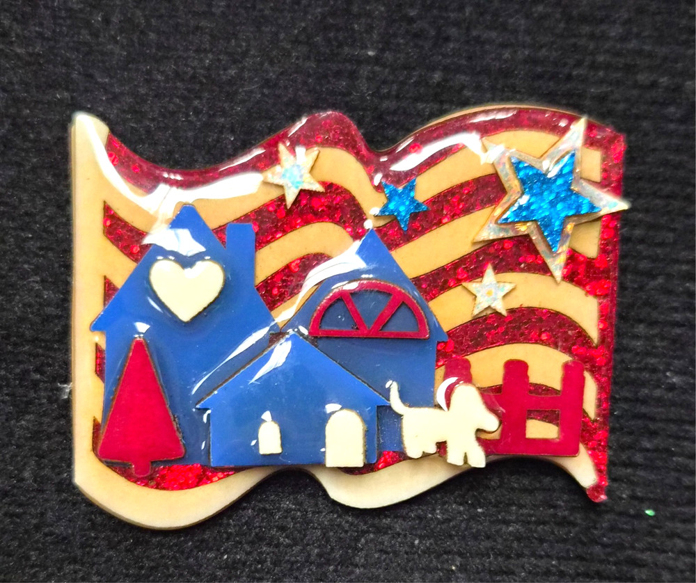 House Pins by Lucinda USA Patriotic 4th of July American Flag Pin / Brooch