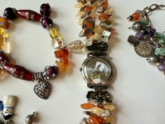 Vintage Bracelet Lot + Watch Some Stretchable Faux Pearls Stones Glass Beads