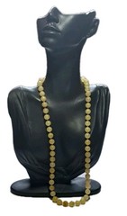 Vtg Golden Glowing Rutilated Quartz Round Bead Strand Double Tied Necklace 22″