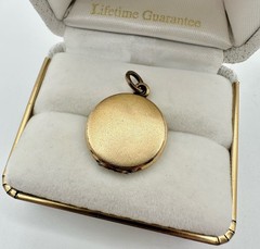 Antique Victorian Child Pic Blank Monogram Gold Filled Locket Pendant Charm Read