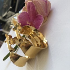 Vintage Trifari Gold-plated Wide Hoop Earrings