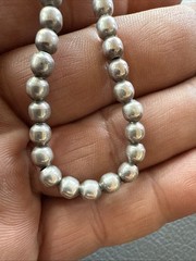 Vintage Sterling Silver Ball Bead Necklace Stamped Sterling