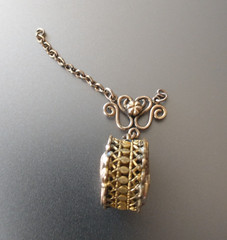 Antique 9k Gold Griffin Dragon Double Sided Pendant