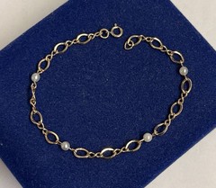 Infinity 12k Gold Filled Curb Figaro Bracelet 7″ 4.3mm Gf Victorian Stunning