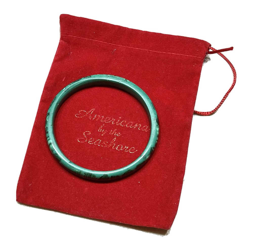 Vintage Antique Malachite Stone Gemstone Jade Green Handmade Bangle Bracelet