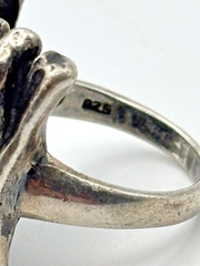 Vintage Sterling 925 BRUTALIST FREE-FORM UNIQUE RING Size 7.5 10.77grams