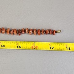 Vintage Carnelian Agate Beaded Necklace Stone Orange Polished Nugget 17.5″