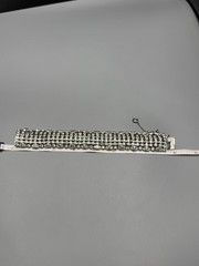 Weiss Rhinestone Bracelet Vintage Wide Dome 6 Row Large 7.75” Long 1 In Wide