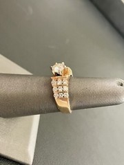 14k Yellow Gold Ring 1/2CT Center Stone with 0.60CTW Side Diamonds (B21)