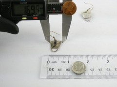 Vintage Sterling Silver Artisan Mixed Metals Iolite Hook Earrings 4.3g 1.25 Inch