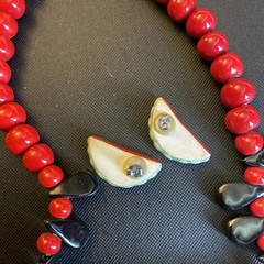 Flying Colors Watermelon Ceramic Vintage Necklace And Earrings