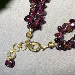 Vintage Bracelet Estate Fine Jewelry Red Almandine Garnet Pre-Owned Bead 6.5″