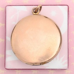 Antique Victorian Starburst Multi Tone Gold Filled Paste Pendant Locket