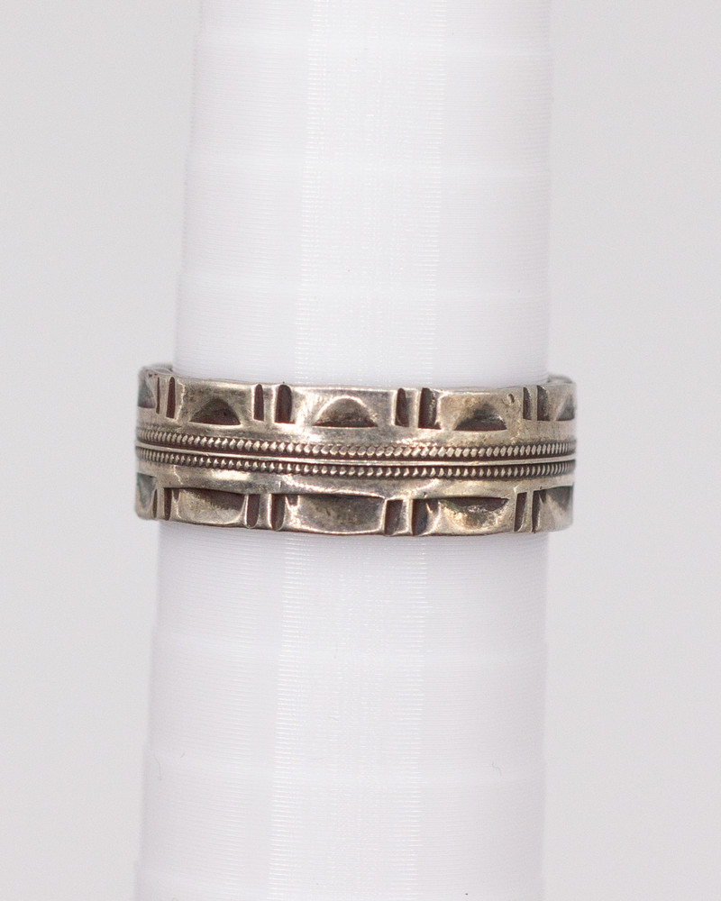 Vintage J. D. Schlang Sterling Silver Geometric Band Ring Size 5.5