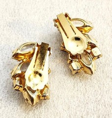 Gorgeous Vintage AB and Clear Rhinestone Dangle Brooch Pin & Earrings