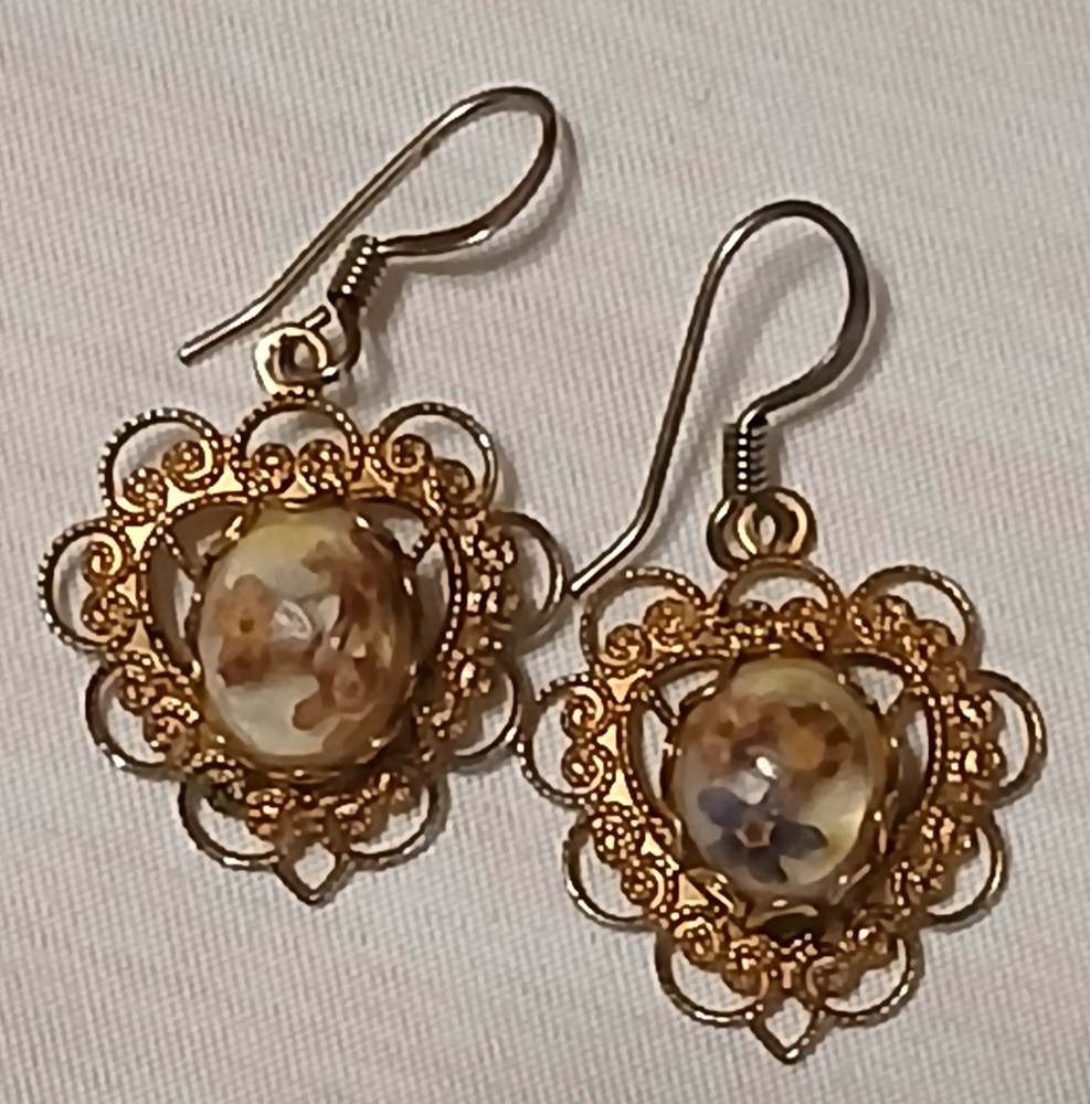 filigree flower earrings french wire