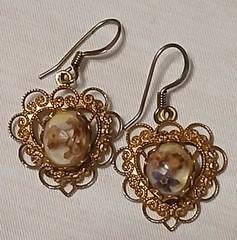 filigree flower earrings french wire