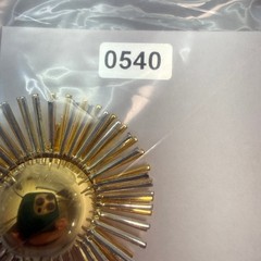 Vintage Sunburst Starburst Mixed Metal Brooch 2″ Atomic Space Age Statement