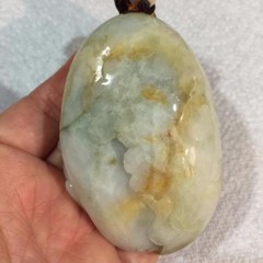 Certified 100% Natural Vintage Grade A Jade Jadeite Flower Statue Pendant #P937
