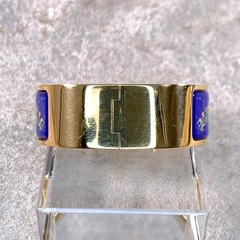 Vintage Hermes Clic Clac Bangle Bracelet Blue Enamel Angel White Horse Size PM