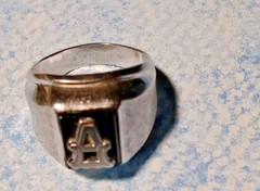Art Deco Sterling Monogram A Initial Signet Style Ring Size 6