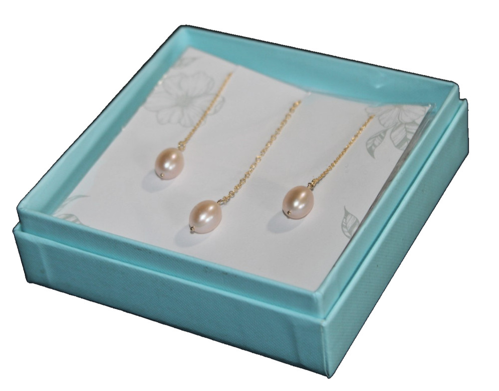 Delezhen Pink Pearl Gold Tone Necklace and Earrings Set by Sjaan Etsy New in Box