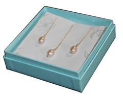 Delezhen Pink Pearl Gold Tone Necklace and Earrings Set by Sjaan Etsy New in Box