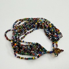 Boho Multi Strand Seed Bead Necklace & Bracelet Set Colorful Layering Festival