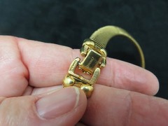 Vintage Heavily Gold Plated 1960’s Wide Embossed Bracelet w/Safety Chain