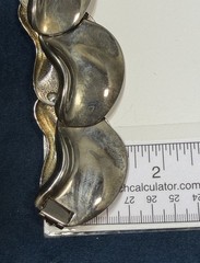 Vintage Modernist Statement Necklace Silver Tone Mirror Finish Chunky Collar