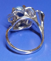 Lab Created Star Sapphire 18kt Gold Plate Vintage Cluster Cocktail Ring – Size 6