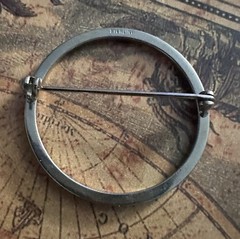 Sterling Brooch Pin Vintage Circle Modernist Mid Century Men/Women